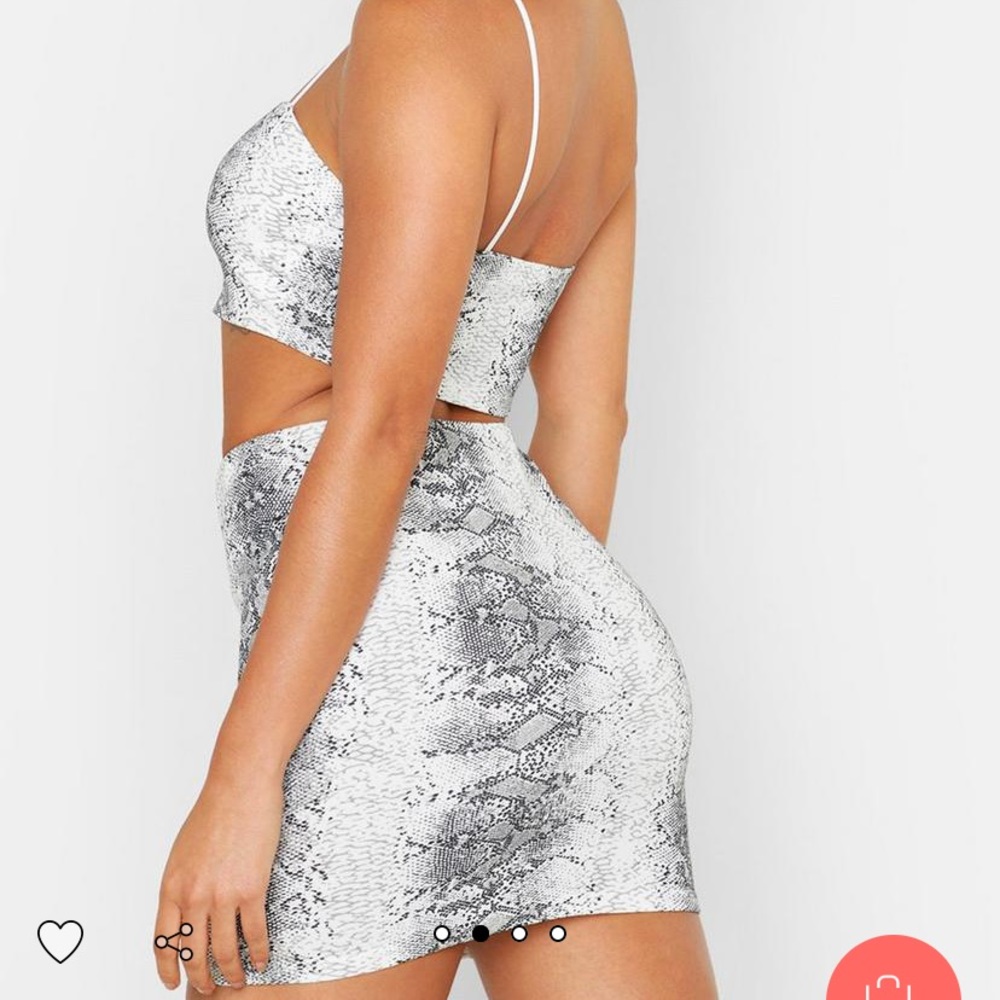 Boohoo Snakeskin Two-Piece Set